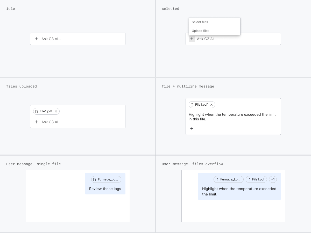 Attaching files component