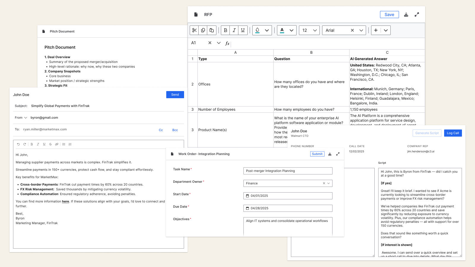 Canvas resource types — text, table, email, form