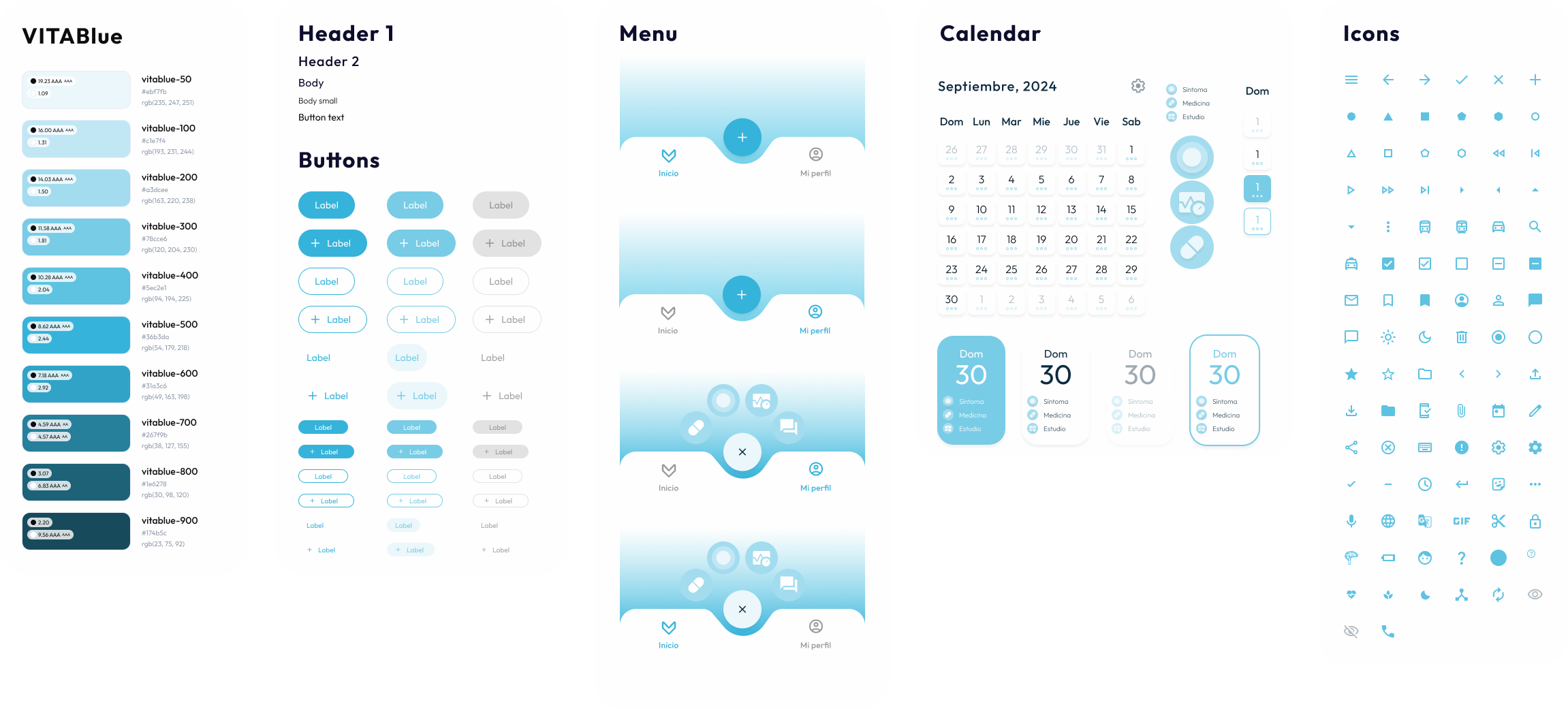 VITApp UI Design System — colors, typography, and components